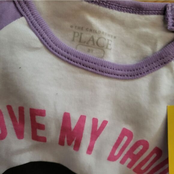 NWT I Love Daddy Lavender Pajamas Peguin Motif - Picture 4 of 4